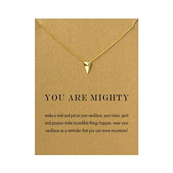 You Are Mighty Inspirational Gold Tone Necklace - Picture 4 of 6